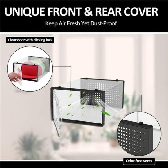 Baseball Cap Organizer Stackable Hat Storage Display Box Set Closet Holder - Picture 6 of 7